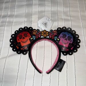 Disney Parks Coco Dia De Los Muertos Floral Skull Halloween Headband Ears